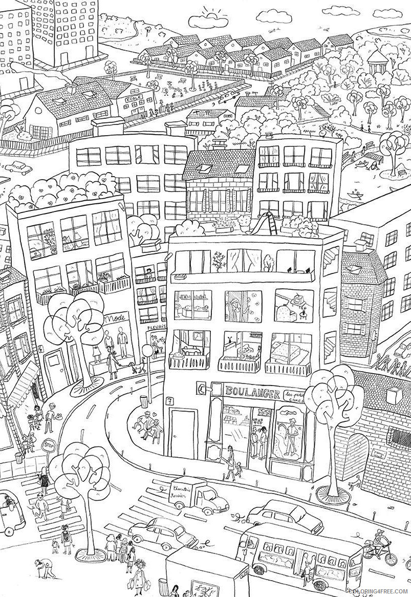 City Coloring Pages Awesome City Printable 2021 1619 Coloring4free