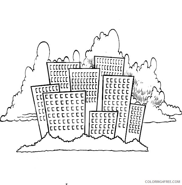 City Coloring Pages Cartoon City Skyline Printable 2021 1622 Coloring4free