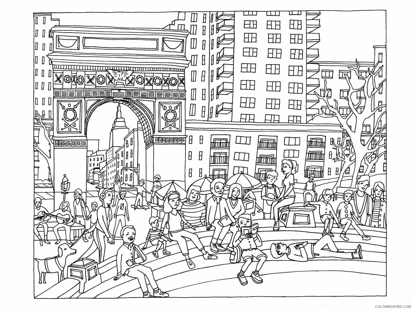 City Coloring Pages City People Printable 2021 1636 Coloring4free Coloring4free Com