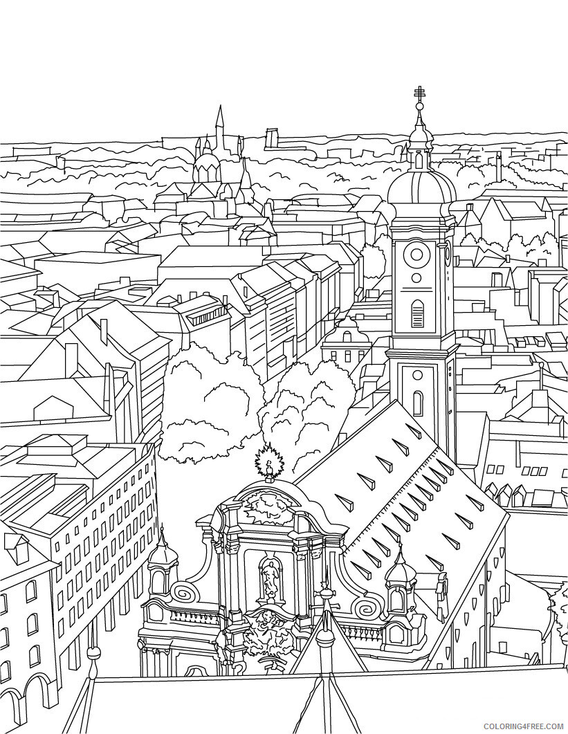 City Coloring Pages City Printable 2021 1627 Coloring4free ...