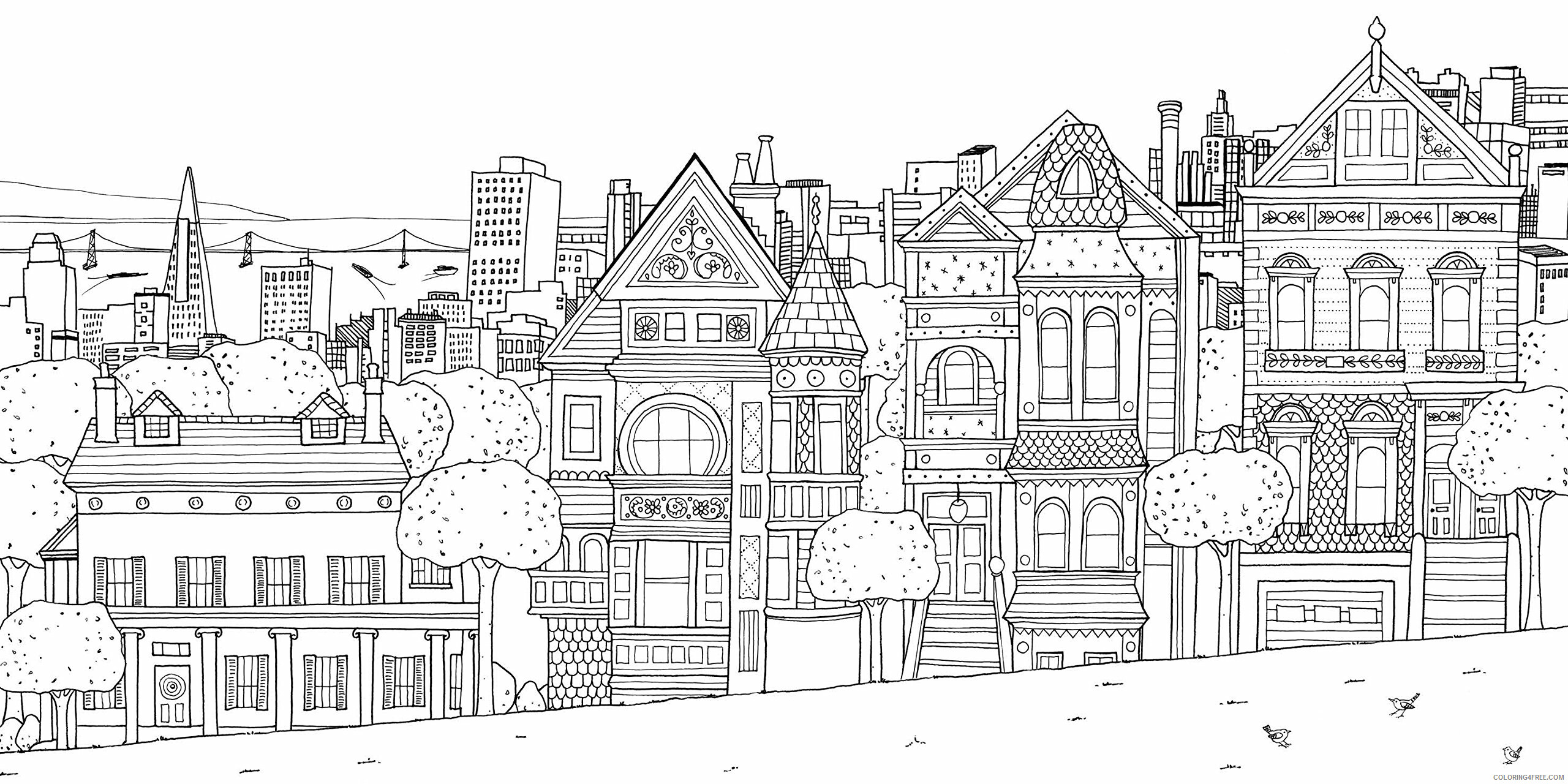 City Coloring Pages City Printable 2021 1638 Coloring4free