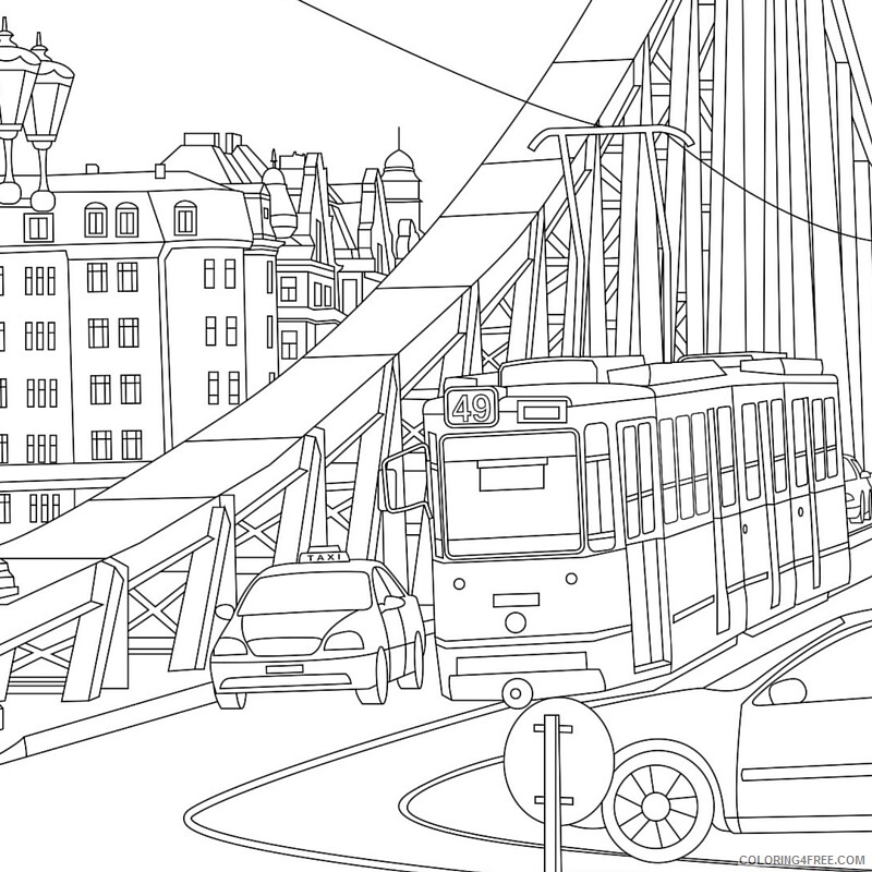 City Coloring Pages City Scenery for Adults Printable 2021 1639 Coloring4free