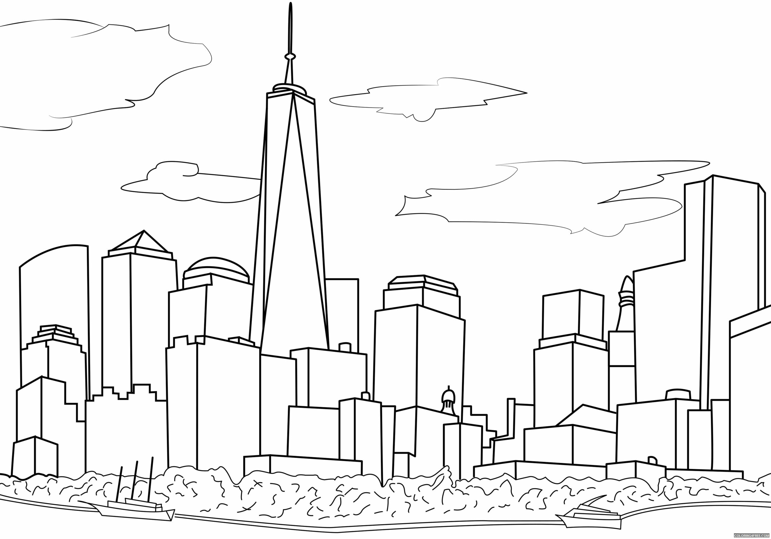 City Coloring Pages Easy City Printable 2021 1640 Coloring4free