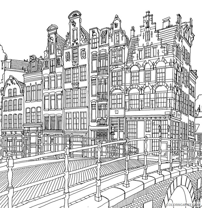 City Coloring Pages Hard City Printable 2021 1641 Coloring4free