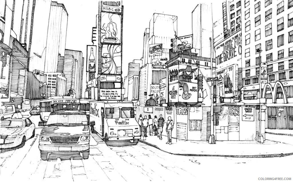 City Coloring Pages New York City Printable 2021 1643 Coloring4free