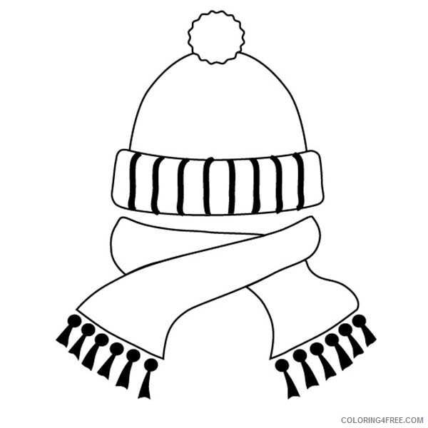 Clothing Coloring Pages Hat and Scarf in Winter Clothing Printable 2021 1687 Coloring4free
