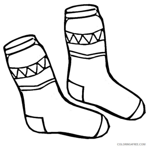 Clothing Coloring Pages Pair of Socks in Winter Clothing Printable 2021 1690 Coloring4free