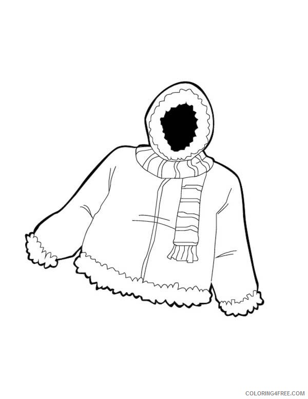 Clothing Coloring Pages Warm Jacket in Winter Clothing Printable 2021 1698 Coloring4free