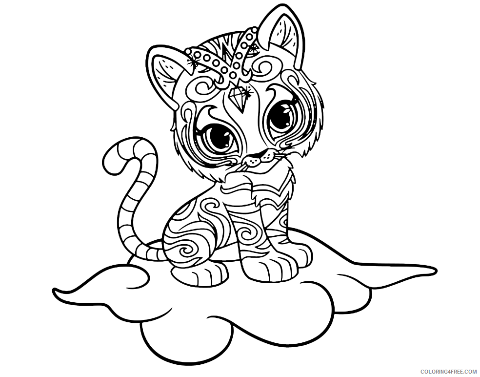 Cloud Coloring Pages the tiger nahal sitting on a cloud Printable 2021 1703 Coloring4free