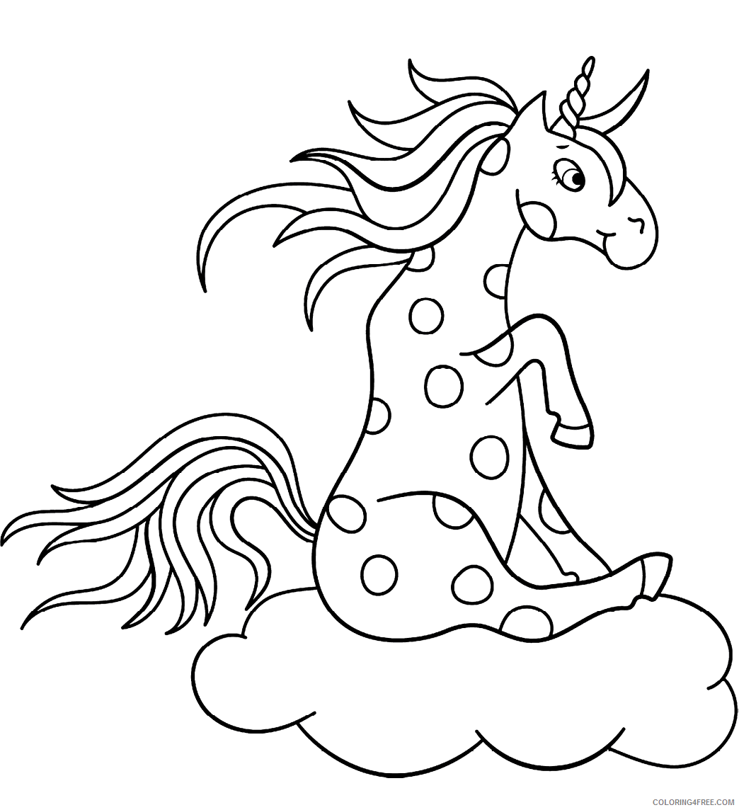 Cloud Coloring Pages unicorn_sitting_on_cloud a4 Printable 2021 1702 Coloring4free