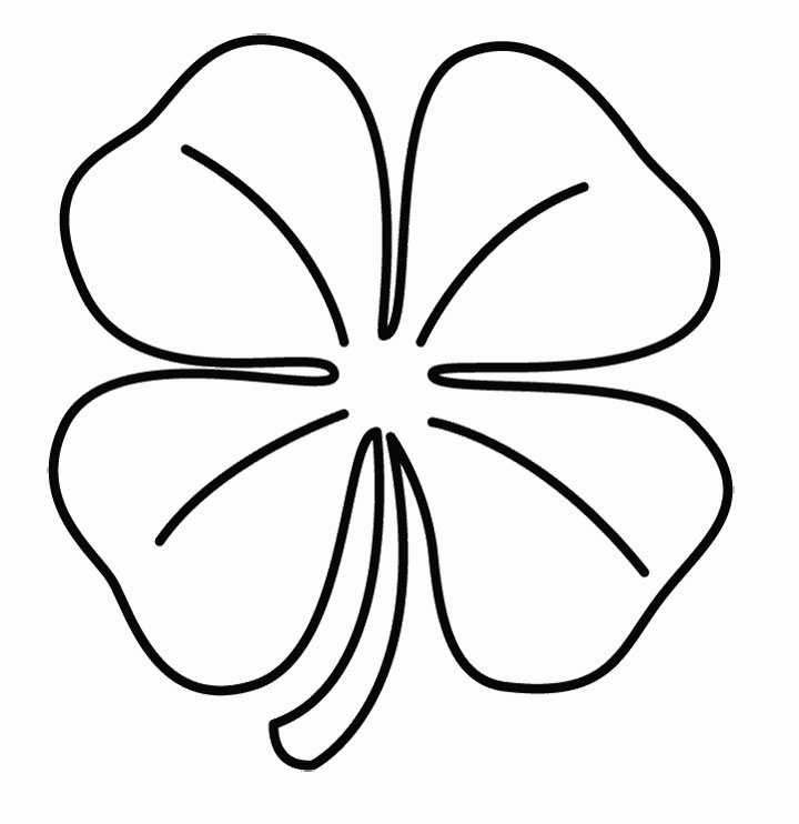 Clover Coloring Pages 4 Leaf Clover Printable 2021 1725 Coloring4free