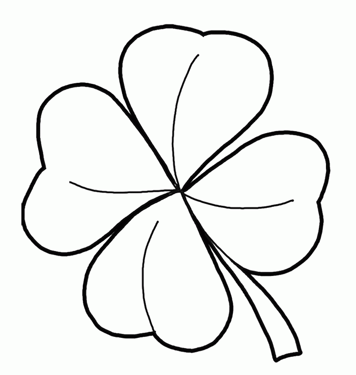 Clover Coloring Pages Easy Four Leaf Clover Printable 2021 1743 Coloring4free