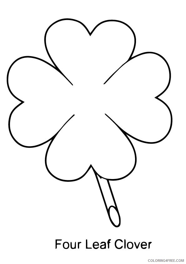 Clover Coloring Pages Four Leaf Clover Outline Printable 2021 1745 Coloring4free