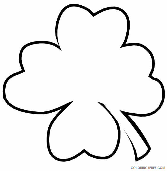 Clover Coloring Pages Four Leaf Clover Printable 2021 1746 Coloring4free