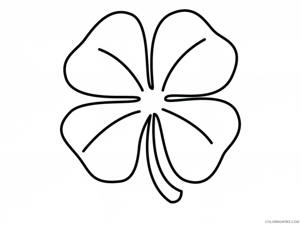 Clover Coloring Pages Four Leaf Clover Printable 2021 1747 Coloring4free