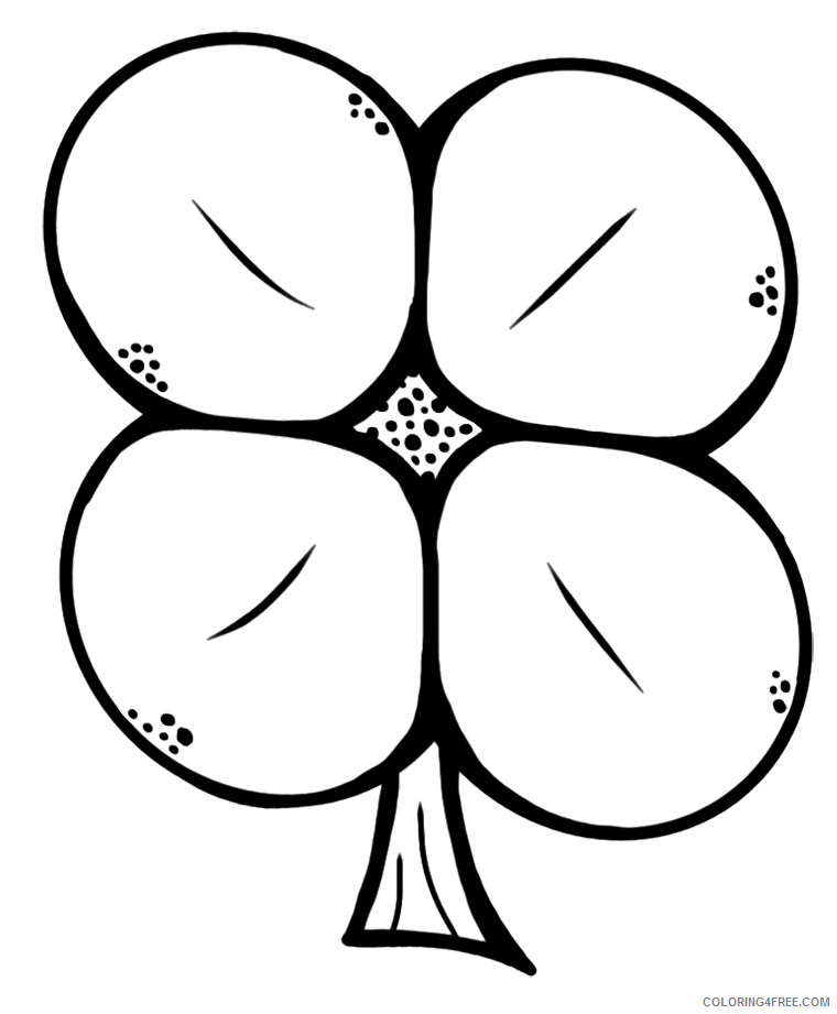 Clover Coloring Pages Free Four Leaf Clover Printable 2021 1750 Coloring4free
