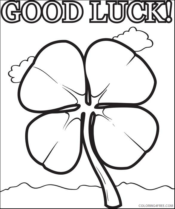 Clover Coloring Pages Good Luck Shamrock 4 Leaf Clover Printable 2021 1751 Coloring4free