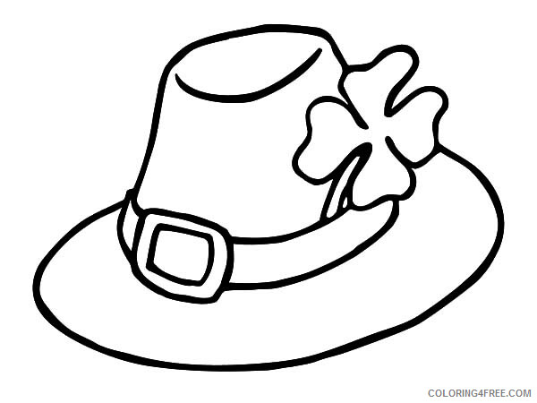 Clover Coloring Pages Hat Decorated with Clover Printable 2021 1753 Coloring4free