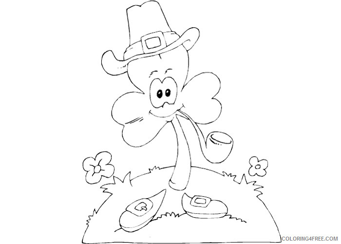Clover Coloring Pages Lucky clover Printable 2021 1755 Coloring4free