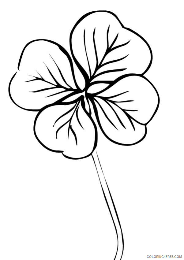 Clover Coloring Pages Printable Four Leaf Clover Printable 2021 1756 Coloring4free