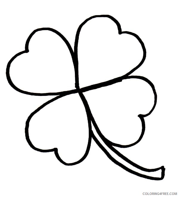 Clover Coloring Pages Small Four Leaf Clover Printable 2021 1761 Coloring4free