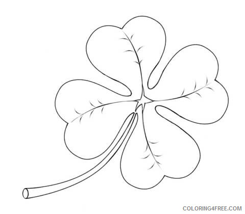 Clover Coloring Pages four leaf clover Printable 2021 1719 Coloring4free