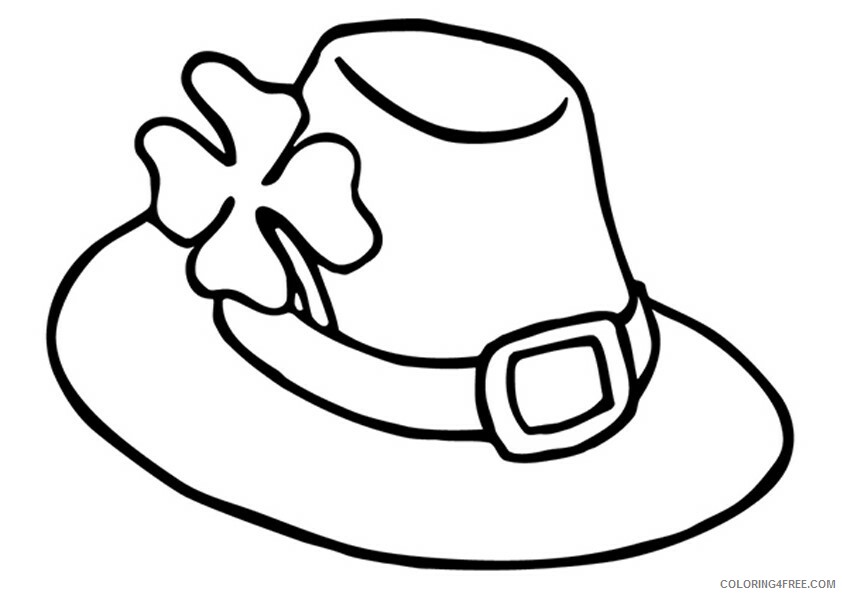 Clover Coloring Pages the fancy hat with a four leaf clover Printable 2021 Coloring4free