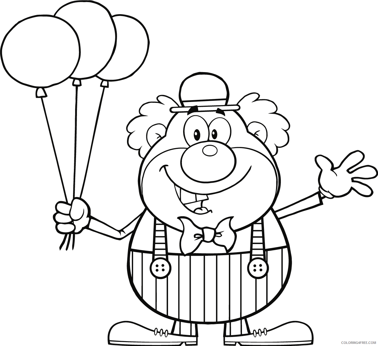 Clown Coloring Pages Clown Balloon Printable 2021 1765 Coloring4free