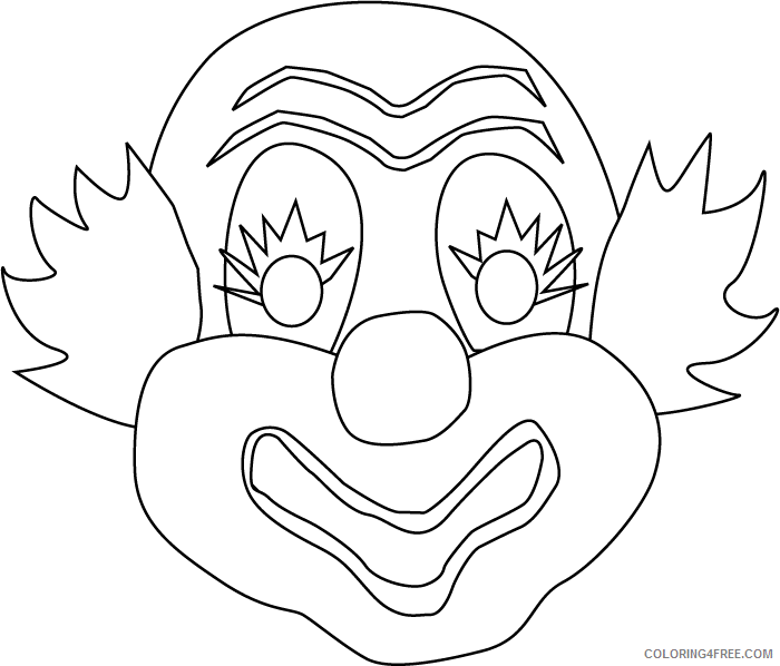 Clown Coloring Pages Clown Mask Printable 2021 1789 Coloring4free