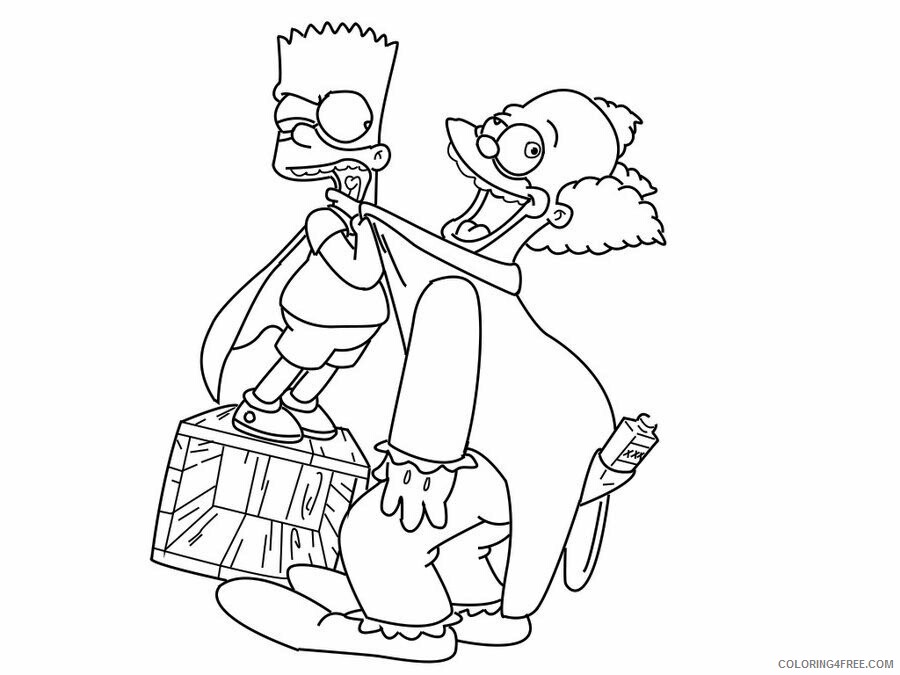 Clown Coloring Pages Krusty the Clown Printable 2021 1801 Coloring4free