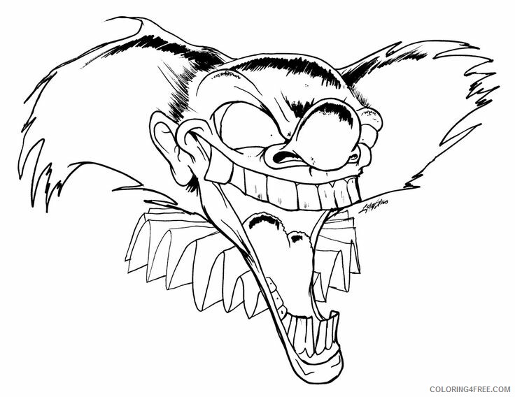 Clown Coloring Pages Scary Clown Printable 2021 1805 Coloring4free