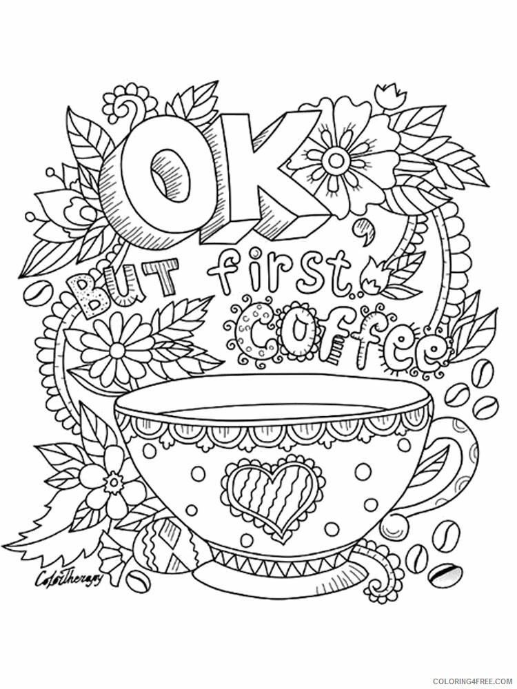 Coffee Coloring Pages Coffee 1 Printable 2021 1823 Coloring4free