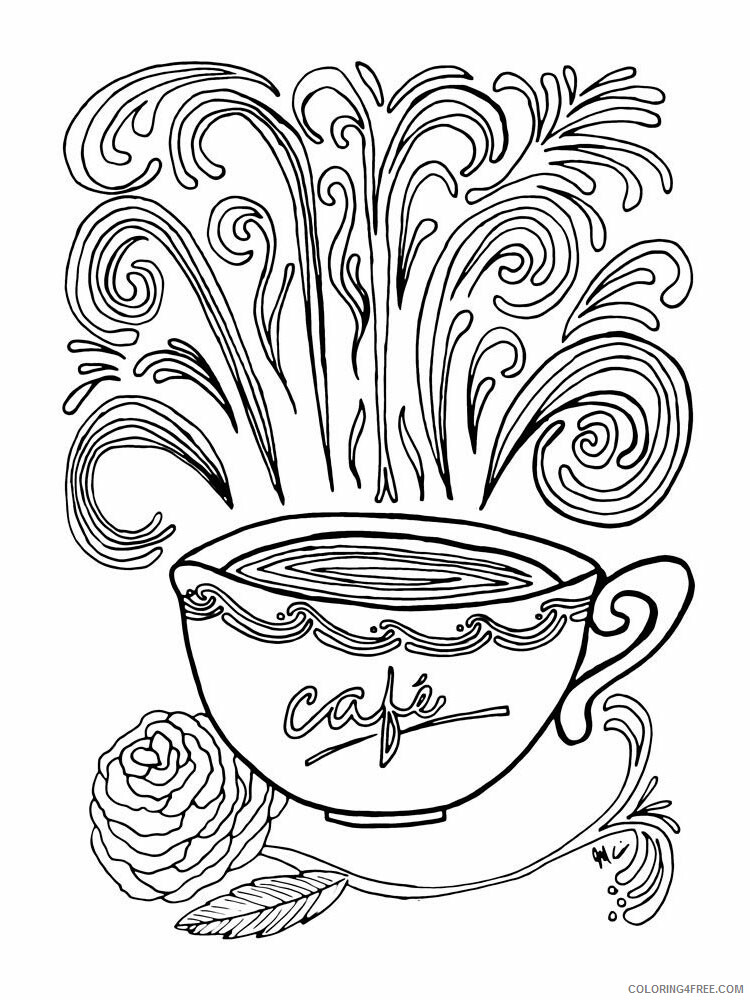Coffee Coloring Pages Coffee 5 Printable 2021 1830 Coloring4free