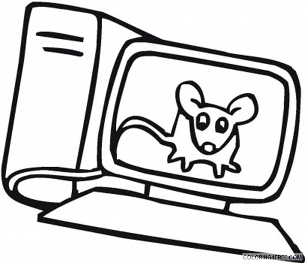 Computer Coloring Pages Computer and Mouse Printable 2021 1856 Coloring4free