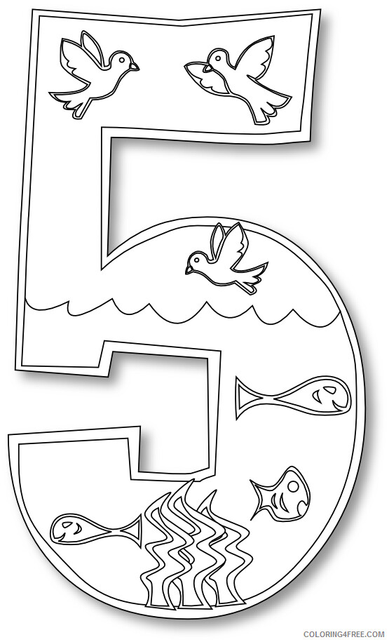 Creation Coloring Pages 5th Day of Creation Printable 2021 1866 Coloring4free