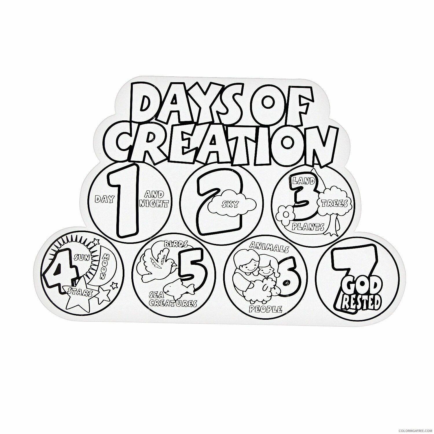 Creation Coloring Pages Days of Creation Printable 2021 1872 Coloring4free
