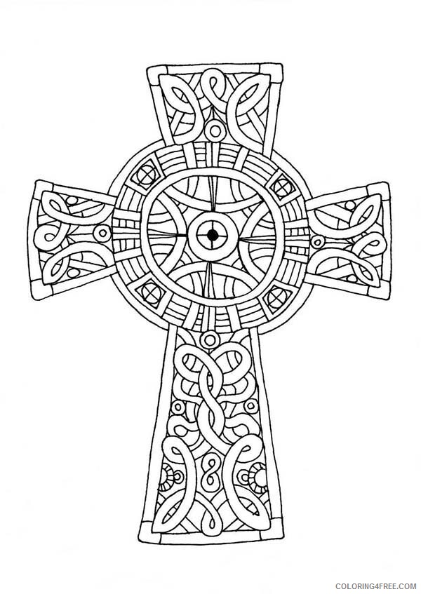 Cross Coloring Pages Ancient Cross Printable 2021 1875 Coloring4free