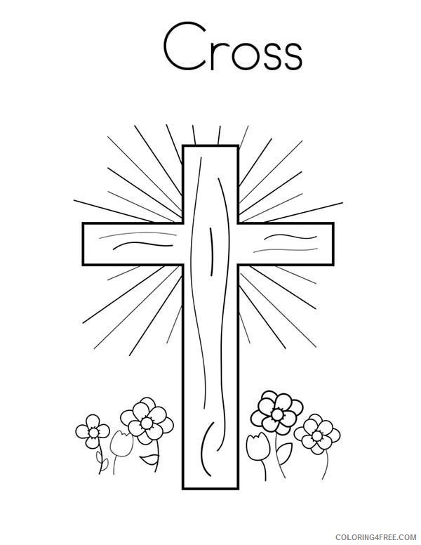 Cross Coloring Pages Glowing Light on Cross Printable 2021 1883 Coloring4free
