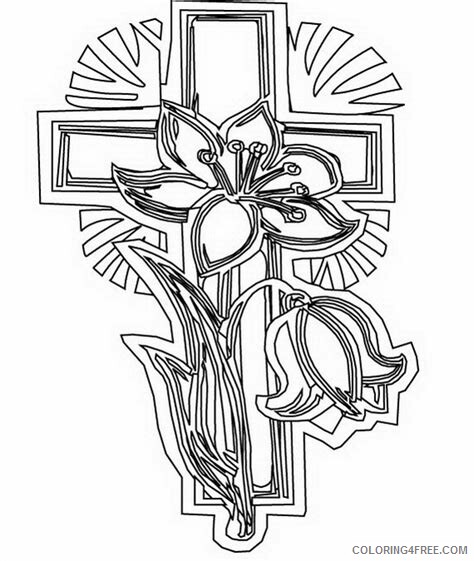 Cross Coloring Pages Good Friday Cross Printable 2021 1884 Coloring4free