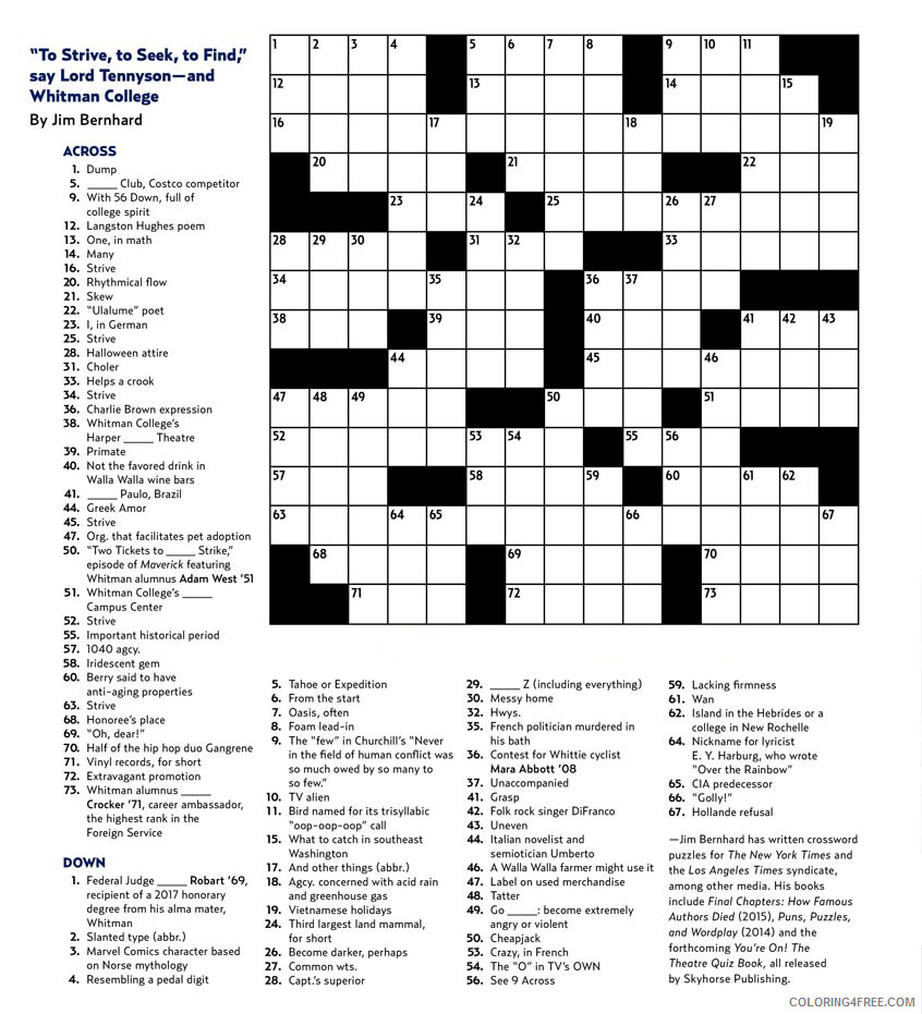 Crossword Puzzle Coloring Pages Crossword Puzzles Printable 2021 1899 Coloring4free