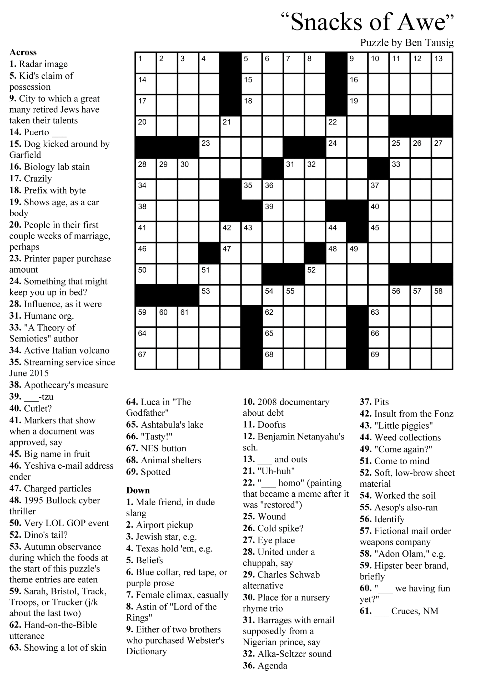 Crossword Puzzle Coloring Pages Snacks Crossword Puzzle for Adults Printable 2021 Coloring4free