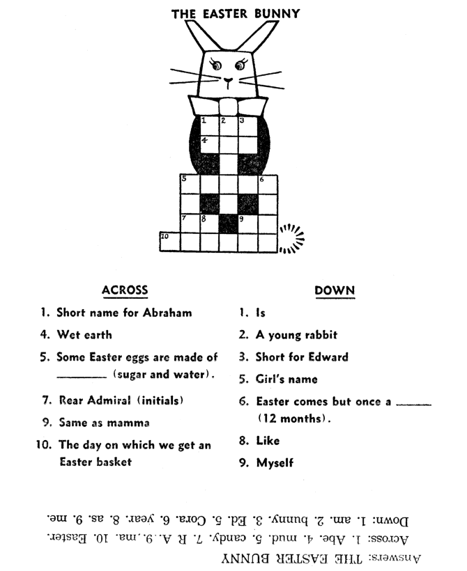 Crossword Puzzle Coloring Pages The Easter Bunny Crossword Puzzle Printable 2021 Coloring4free