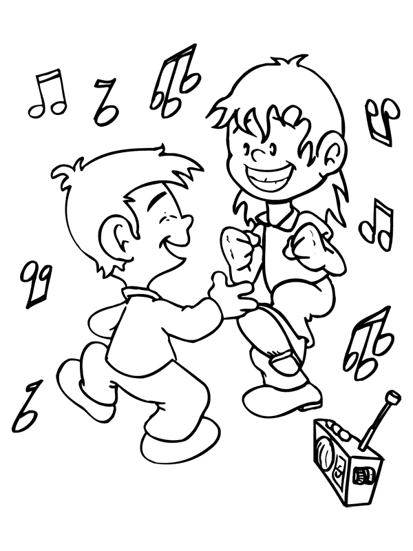 Dancing Coloring Pages Children Dancing Printable 2021 1961 Coloring4free