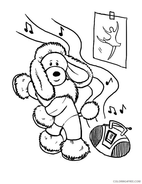 Dancing Coloring Pages Dancing Poodle Printable 2021 1979 Coloring4free