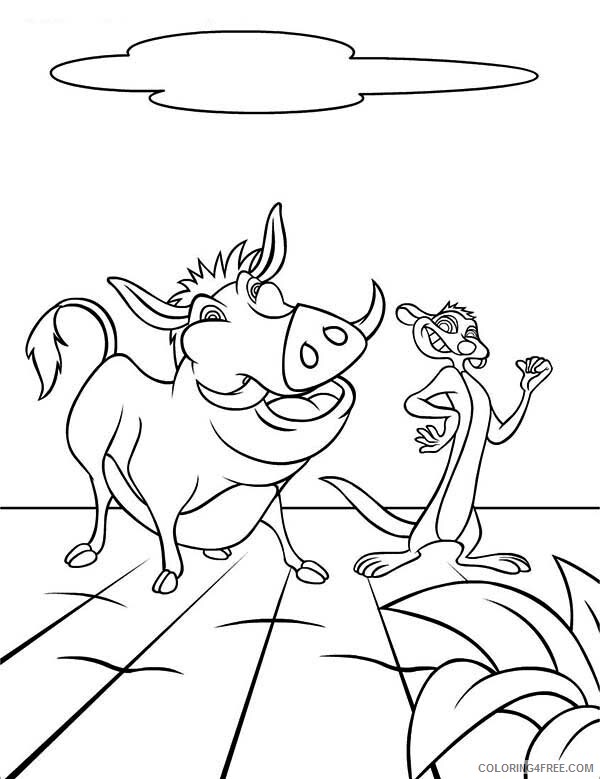 Dancing Coloring Pages Timon and Pumbaa is Dancing Printable 2021 1989 Coloring4free