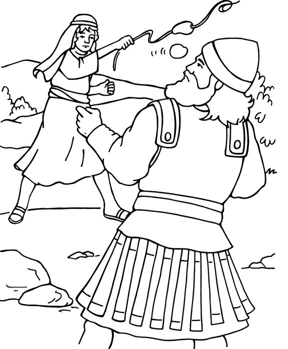 David and Goliath Coloring Pages Color David and Goliath Printable 2021 1991 Coloring4free