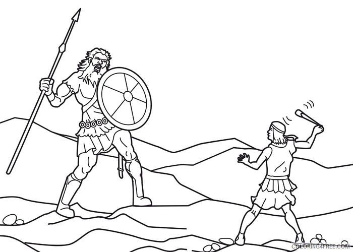 David and Goliath Coloring Pages David and Goliath 2 Printable 2021 1993 Coloring4free