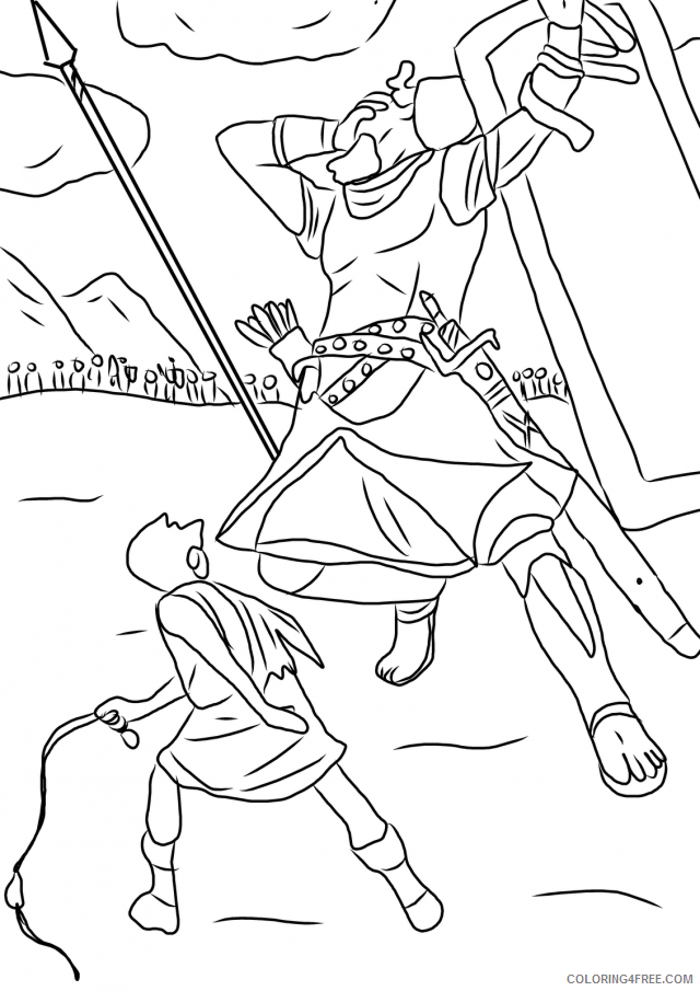 David and Goliath Coloring Pages David and Goliath Printable 2021 1992 Coloring4free