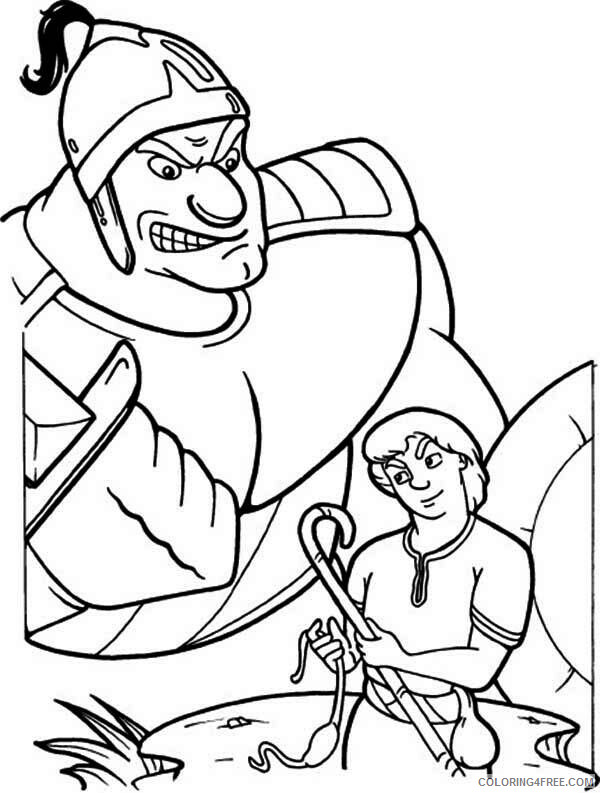 David and Goliath Coloring Pages David and Goliath Printable 2021 1997 Coloring4free