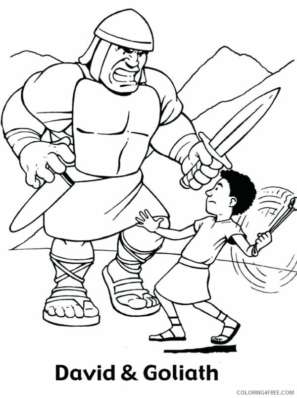 David and Goliath Coloring Pages David and Goliath Sheet Printable 2021 1996 Coloring4free